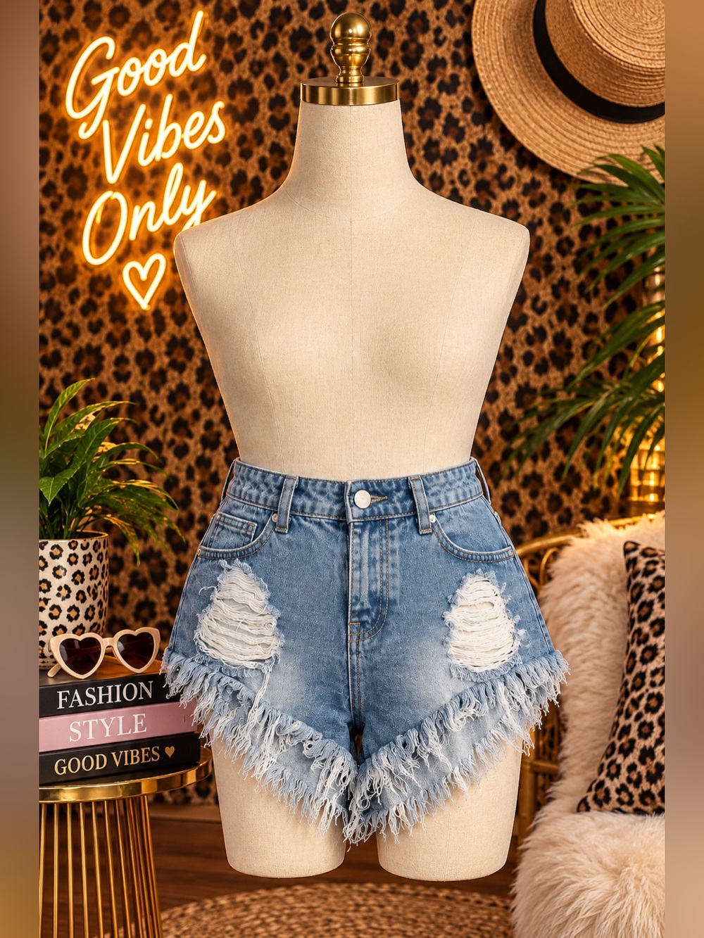 💙 Forever 21 💙 Distressed Light Wash Denim Shorts Size Small 💙